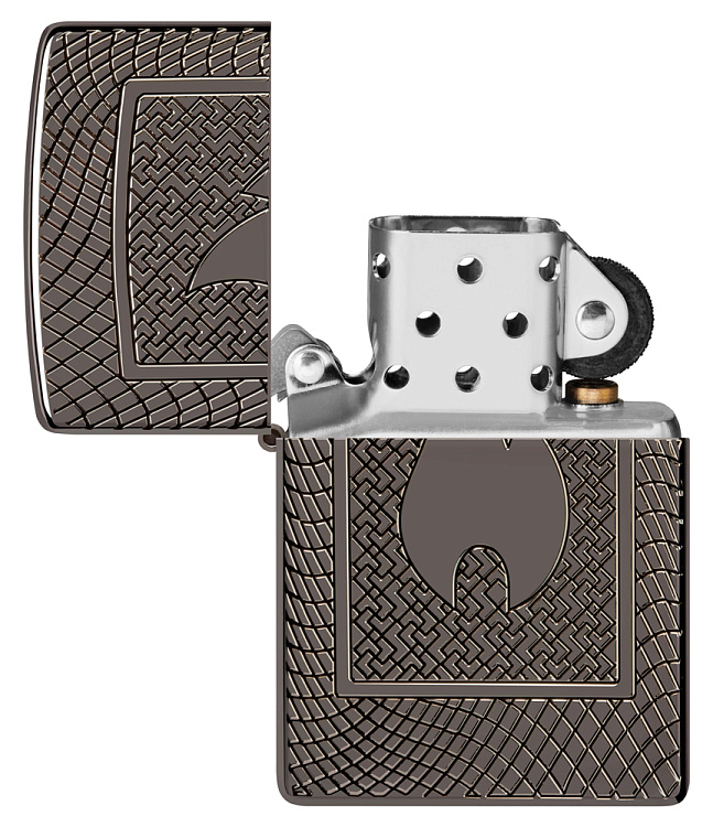 Зажигалка ZIPPO Armor® с покрытием Black Ice®, латунь/сталь, чёрная, 29x10x60 мм