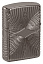 Зажигалка ZIPPO Armor® с покрытием Black Ice®, латунь/сталь, чёрная, 38x13x57 мм