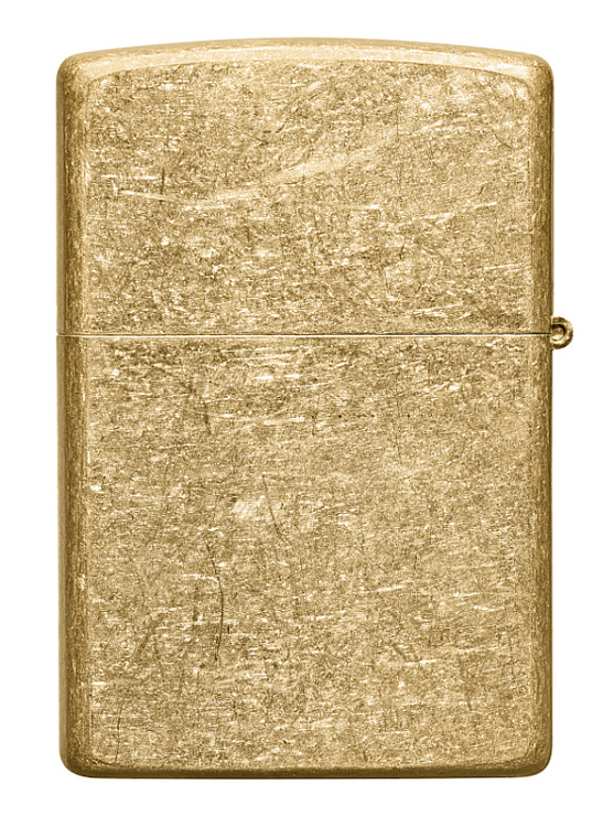 Зажигалка ZIPPO Classic с покрытием Tumbled Brass, латунь/сталь, золотистая, матовая, 38x13x57 мм