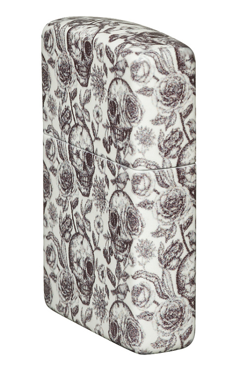 Зажигалка ZIPPO Skeleton с покрытием Glow in the Dark Green, латунь/сталь, серая, 38x13x57 мм