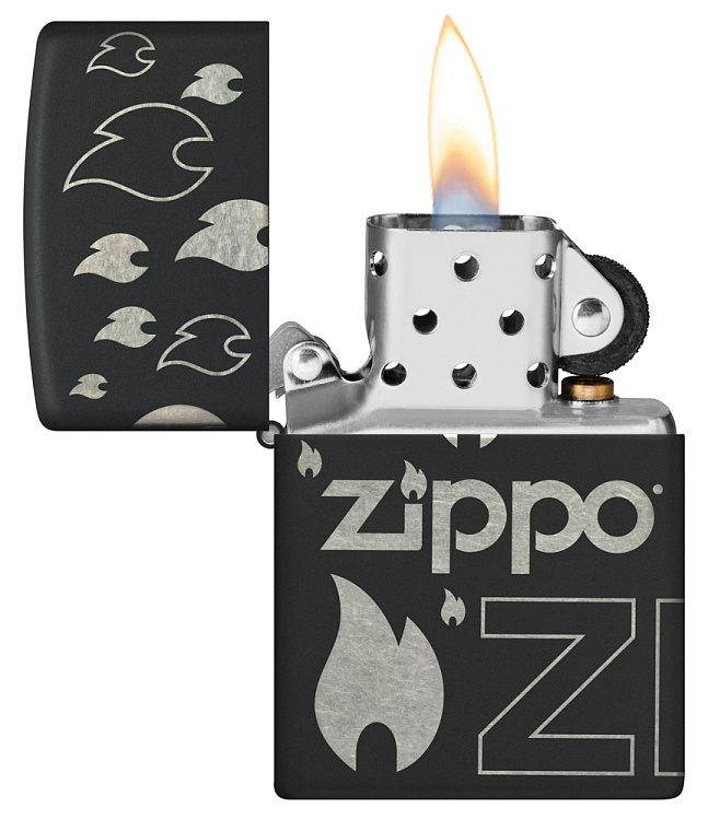 Зажигалка ZIPPO Classic с покрытием Black Matte, латунь/сталь, черная, матовая, 38x13x57 мм