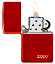 Зажигалка ZIPPO Classic с покрытием Metallic Red, латунь/сталь, красная, матовая, 38x13x57 мм