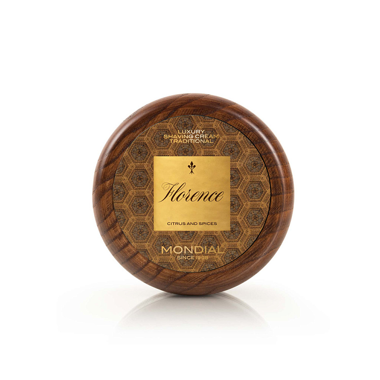 Крем для бритья в деревянной чаше MONDIAL FLORENCE LUXURY SHAVING CREAM TRADITIONAL, 140 мл