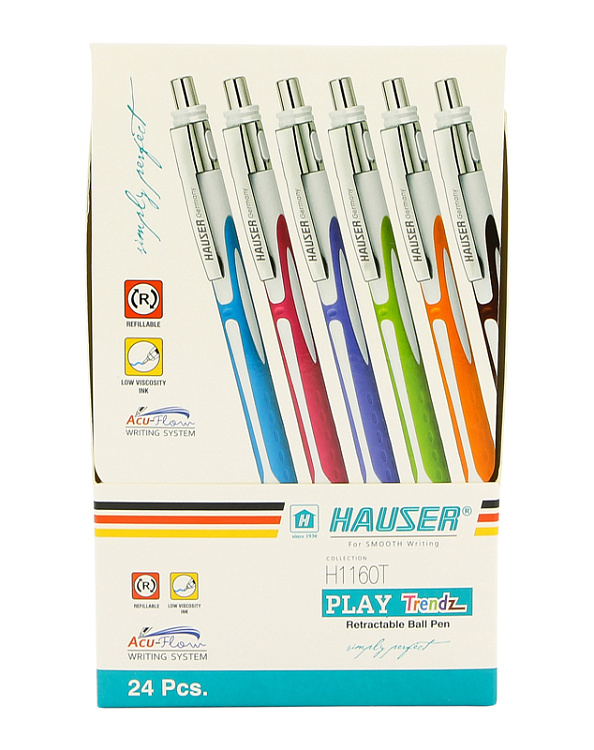 Шариковая ручка Hauser Play Trendz, пластик, в дисплее