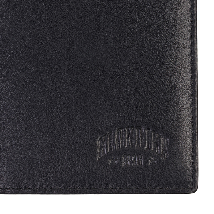 Визитница KLONDIKE Claim, натуральная кожа в черном цвете, 8 х 1,5 х 10,5 см