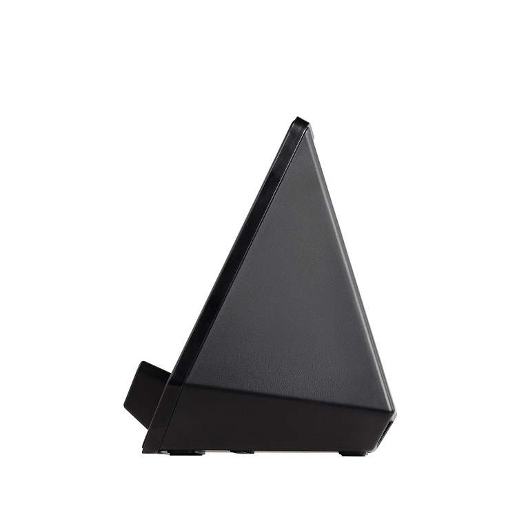 Настольные часы "Smart Pyramid" с bluetooth колонкой (3Вт) и беспроводным (15W) зарядным устройством, с подсветкой логотипа
