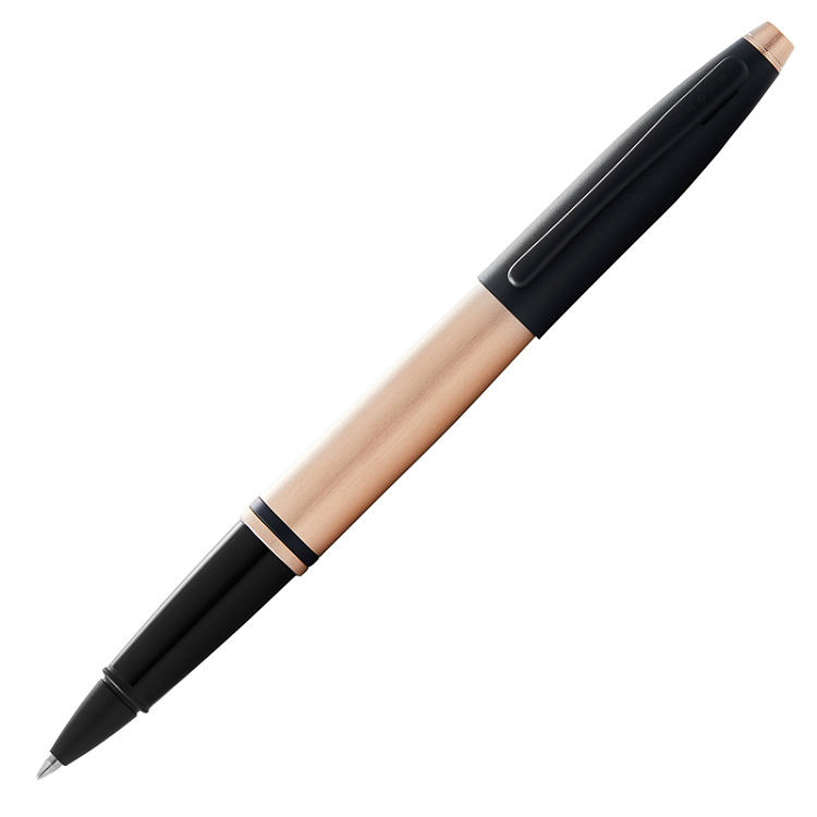 Ручка-роллер Cross Calais Brushed Rose Gold Plate and Black Lacquer