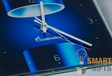 Часы из стекла с полноцветной печатью и логотипом Стройтрансгаз