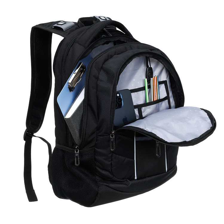 Рюкзак TORBER XPLOR с отделением для ноутбука 15", чёрный, полиэстер 600D, 35x20x47 см, 33л