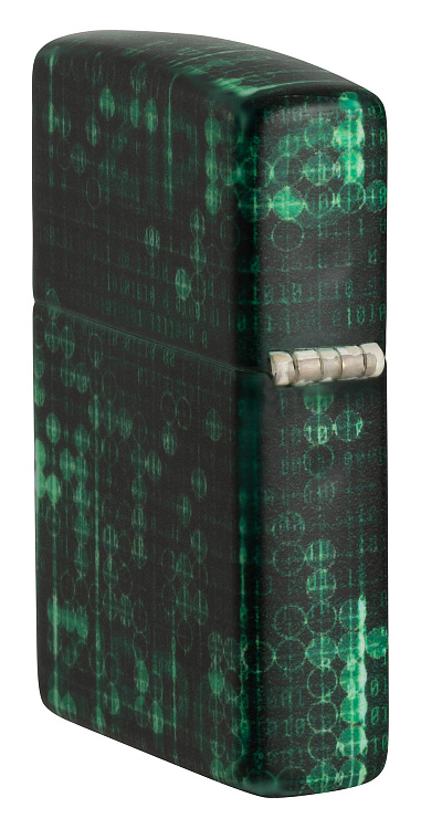 Зажигалка ZIPPO Pattern с покрытием Glow In The Dark Green, латунь/сталь, черно-зеленая, 38x13x57 мм