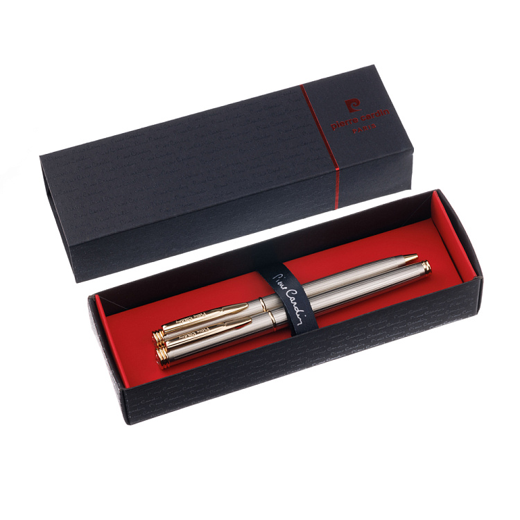 Набор Pierre Cardin PEN&PEN: ручка шариковая + роллер. Цвет - серебристо-бежевый. Упаковка Е.