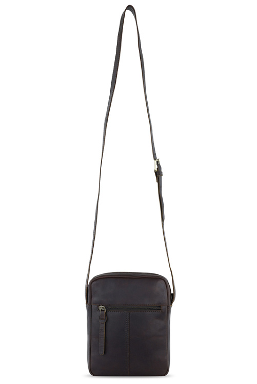 Сумка через плечо KLONDIKE RUSH «Faye», натуральная кожа в темно-коричневом цвете, 18 х 21 х 4,5 см