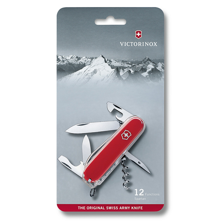 Нож перочинный VICTORINOX Spartan, 91 мм, 12 функций, красный, в блистере