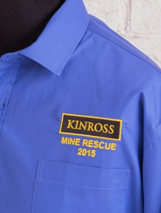Корпоративный текстиль с вышивкой для компании KINROSS