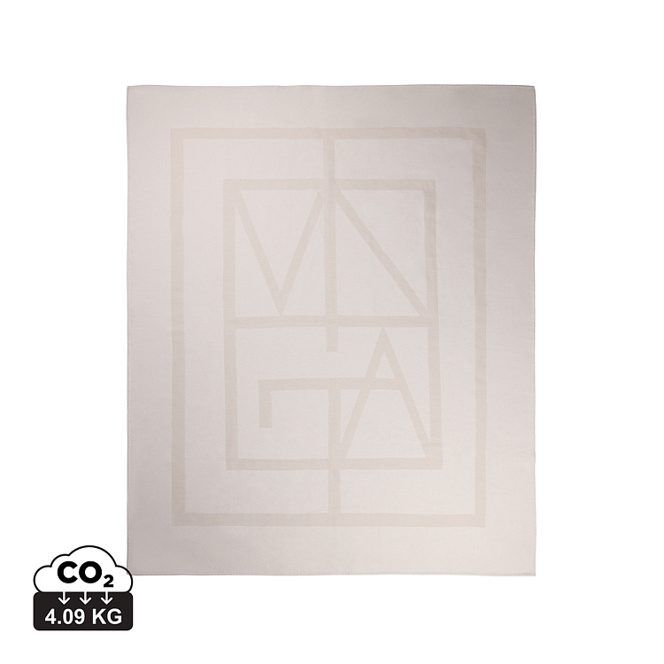 Плед VINGA Monogram из переработанного полиэстера GRS, 170x130 см