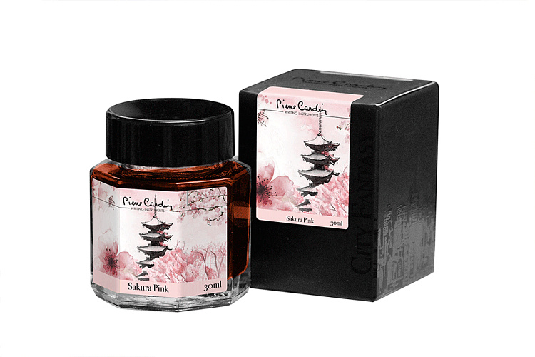 Флакон чернил Pierre Cardin 30мл, серия CITY FANTASY цвет Sakura Pink (Розовая Сакура)