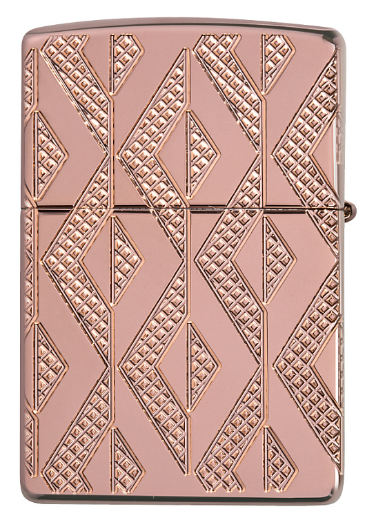 Зажигалка ZIPPO Armor® Geometric с покрытием Rose Gold, латунь/сталь, розовое золото, 38x13x57 мм