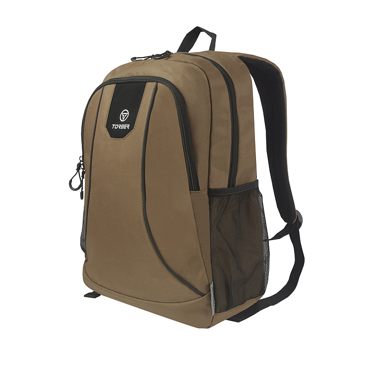 Рюкзак TORBER ROCKIT с отделением для ноутбука 15,6", коричневый, полиэстер 600D, 46 х 30 x 13