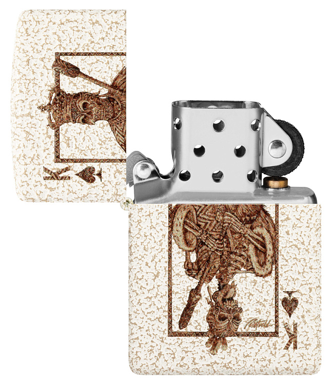 Зажигалка ZIPPO Rick Rietveld с покрытием Mercury Glass, латунь/сталь, белая, 38x13x57 мм