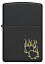 Зажигалка ZIPPO Fire Heart с покрытием Black Matte, латунь/сталь, черная, матовая, 38x13x57 мм
