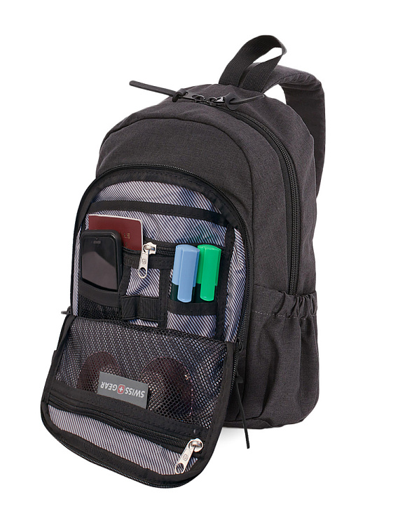 Рюкзак SWISSGEAR 13'', cерый, ткань Grey Heather/ полиэстер 600D PU , 25х14х35 см, 12 л