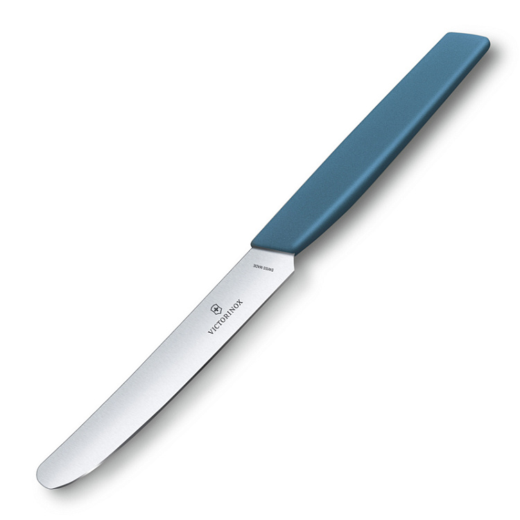 Нож столовый VICTORINOX Swiss Modern, лезвие 11 см с прямой кромкой, васильково-синий