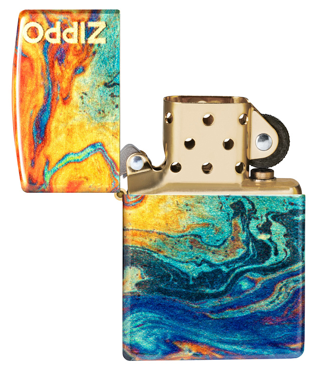 Зажигалка ZIPPO Classic с покрытием 540 Tumbled Brass, латунь/сталь, разноцветная, 38x13x57 мм