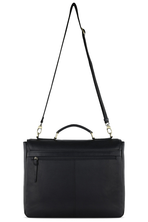 Портфель KLONDIKE RUSH «Louis», натуральная кожа в черном цвете, 40 х 30 х 10 см