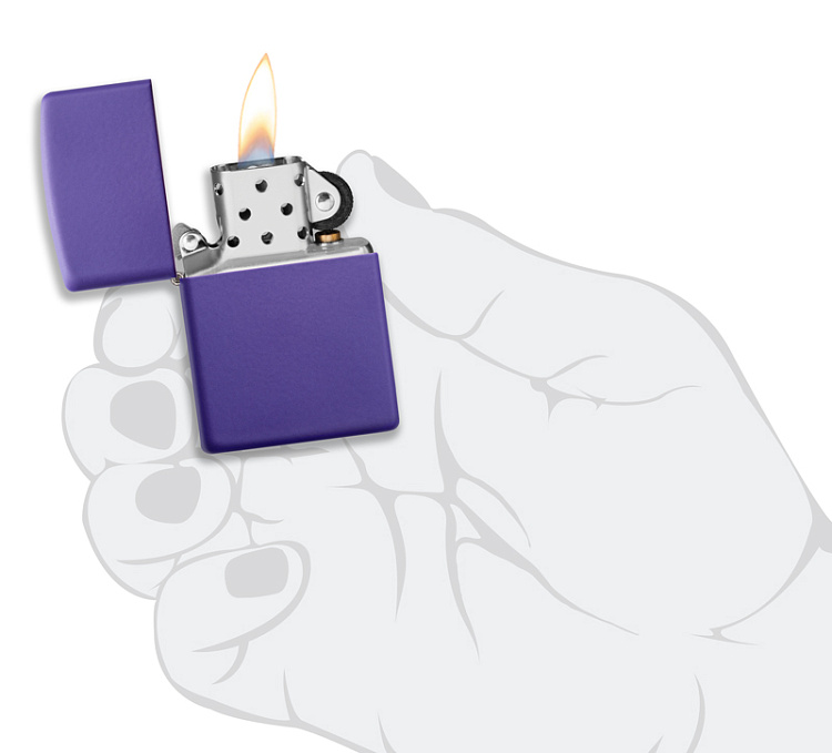 Зажигалка ZIPPO Classic с покрытием Purple Matte, латунь/сталь, фиолетовая, матовая, 38x13x57 мм