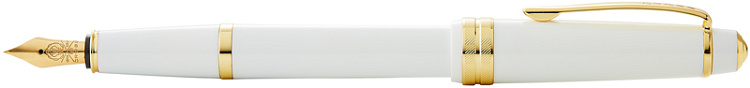 Перьевая ручка Cross Bailey Light Polished White Resin and Gold Tone, перо F