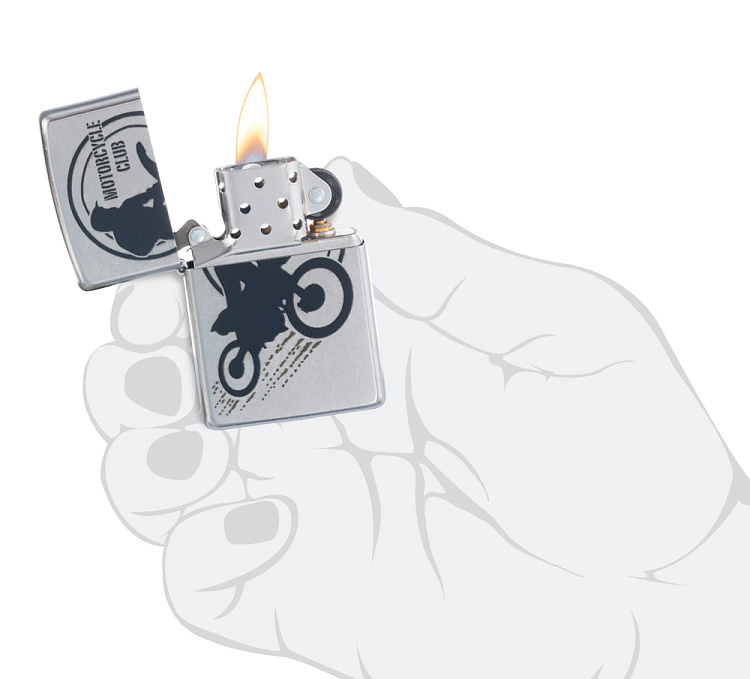Зажигалка ZIPPO с покрытием Street Chrome, латунь/сталь, серебристая, матовая, 38x13x57 мм