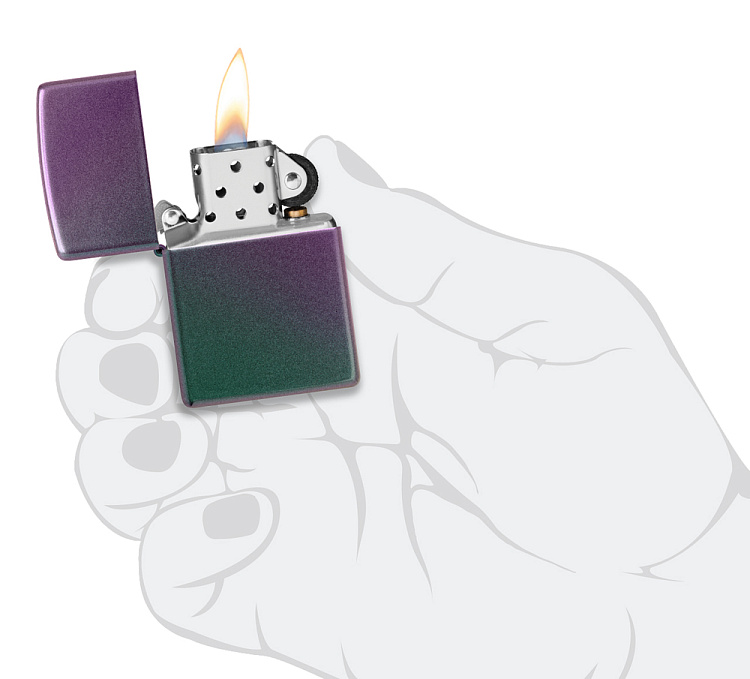 Зажигалка ZIPPO Classic с покрытием Iridescent, латунь/сталь, фиолетовая, матовая, 38x13x57 мм