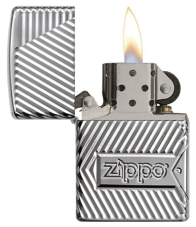 Зажигалка ZIPPO Armor® с покрытием High Polish Chrome, латунь/сталь, серебристая, 38x13x57 мм