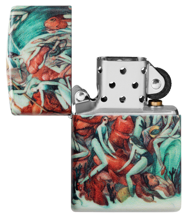Зажигалка Zippo Classic с покрытием White Matte, латунь/сталь, разноцветная, матовая, 38x13x57 мм