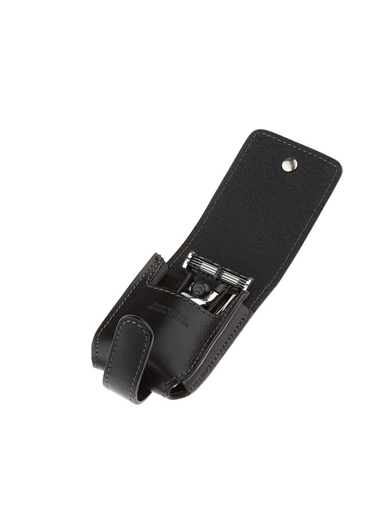 Дорожный бритвенный набор IL Ceppo в черном чехле: станок, пинцет, книпсер