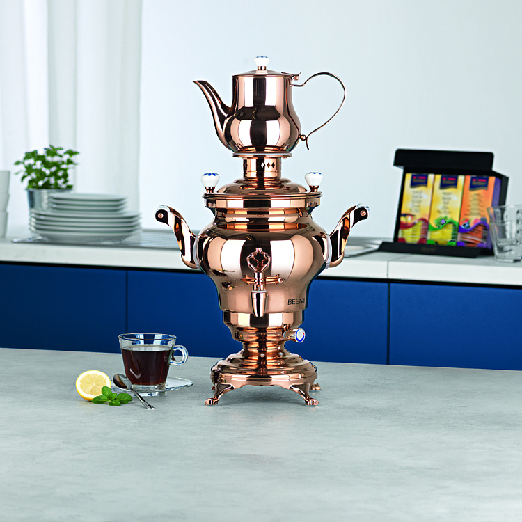 Самовар BEEM модель Odessa, 3 литра, золотистый