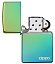 Зажигалка ZIPPO Logo с покрытием High Polish Teal, латунь/сталь, зелёная, глянцевая, 38x13x57 мм