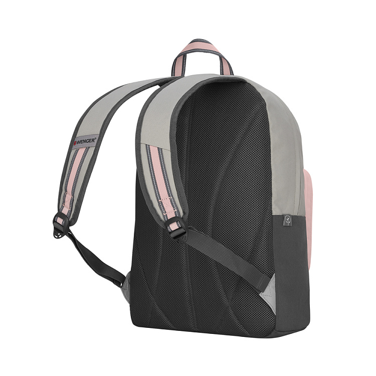 Рюкзак WENGER NEXT Crango 16", серый/розовый, переработанный ПЭТ/Полиэстер, 33х22х46 см, 27 л.