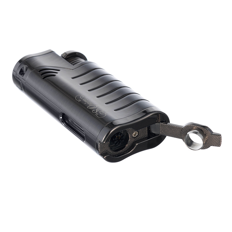 Зажигалка S.Quire газовая, турбо, тройное пламя, оружейная сталь