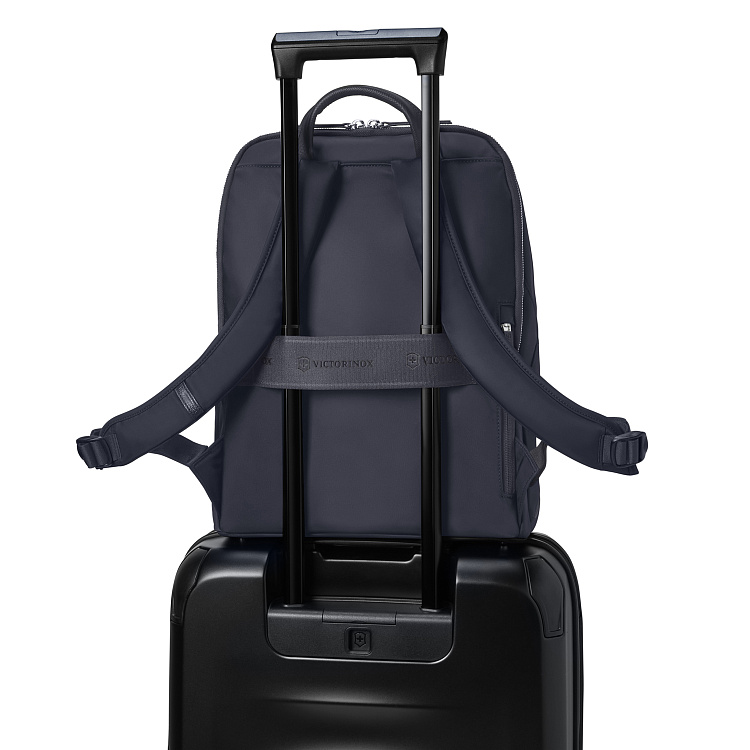 Рюкзак VICTORINOX Victoria Signature Deluxe Backpack, синий, нейлон/кожа, 32x18x39 см