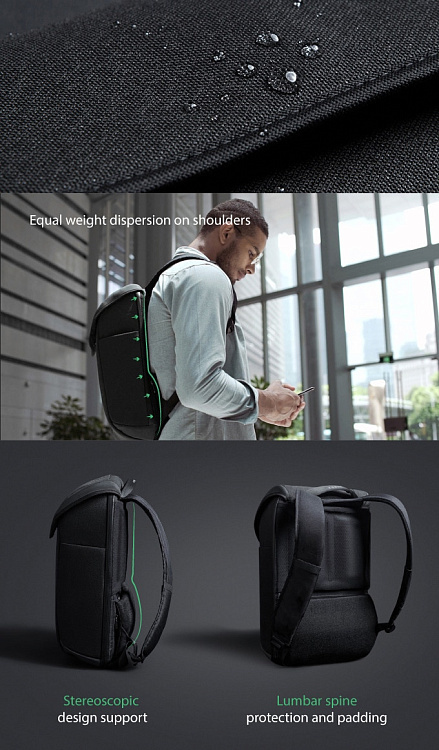 Рюкзак ClickPack X 45х32х15,5 см, с клапаном, черный