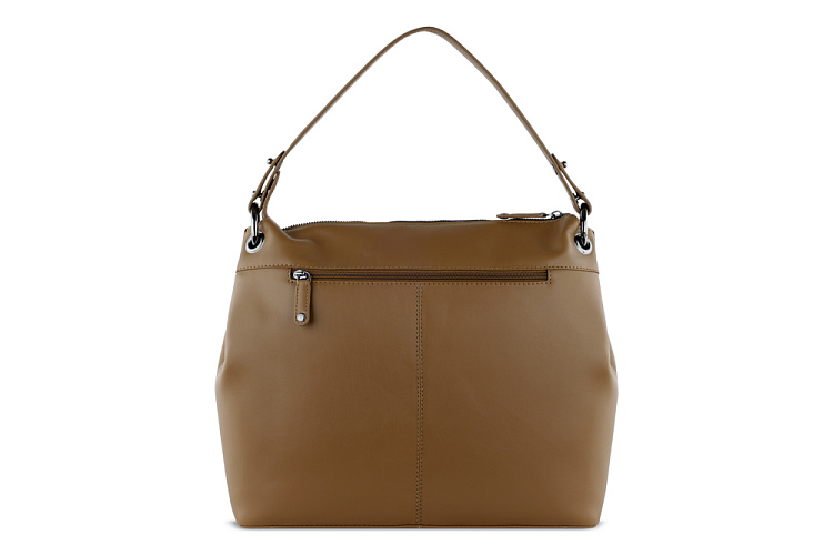 Сумка наплечная женская BUGATTI Daphne, коньячный цвет, воловья кожа/полиэстер, 34х13х30 см