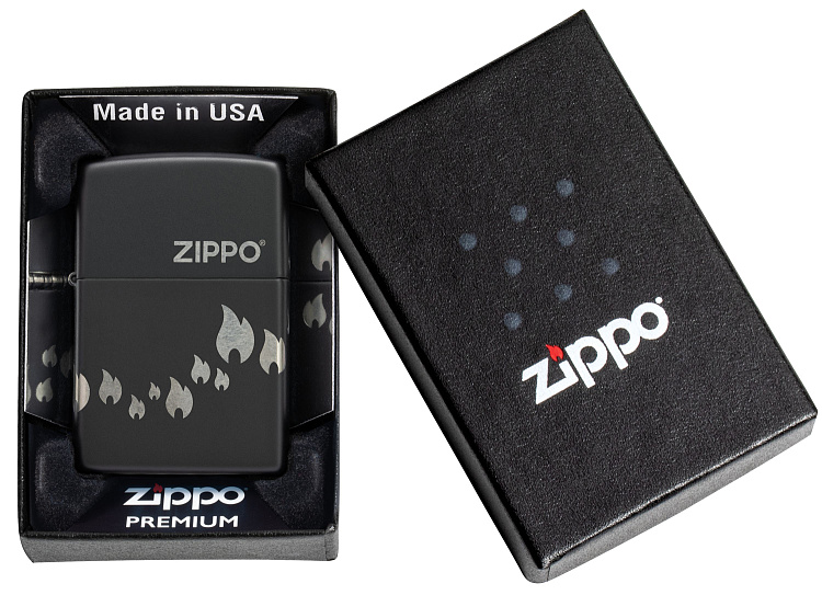 Зажигалка ZIPPO Classic с покрытием Black Matte, латунь/сталь, черная, матовая, 38x13x57 мм