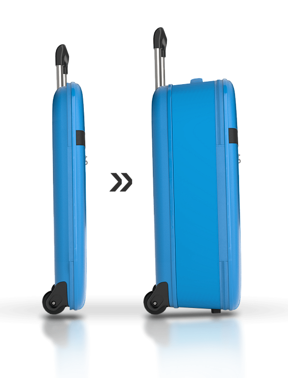 Чемодан складной Rollink Aura 55x40x20 см, 2 колеса, синий