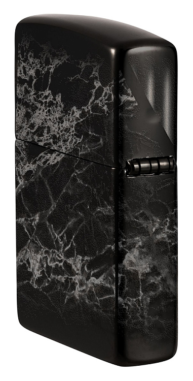 Зажигалка ZIPPO Classic с покрытием High Polish Black, латунь/сталь, черная, глянцевая, 38x13x57 мм