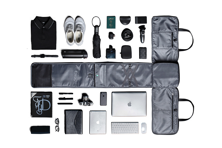 Дорожная сумка FlexPack Go 53х23х26 см, темно-серая