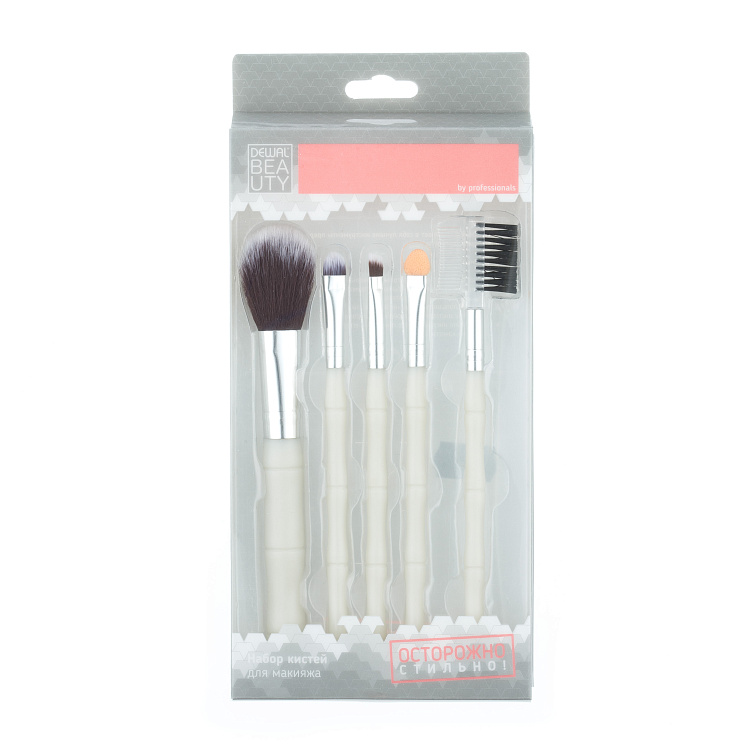 Набор Dewal Beauty косметических кистей /соты / (5шт/уп), 98мм х 175мм