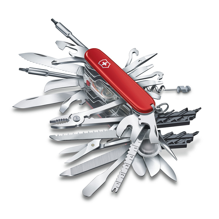 Нож перочинный VICTORINOX Swiss Champ XXL, 91 мм, 73 функции, красный