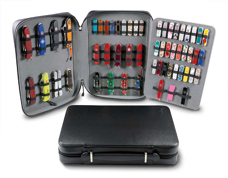Портфель VICTORINOX для презентации и хранения ножей, кожаный, чёрный, БЕЗ НАПОЛНЕНИЯ