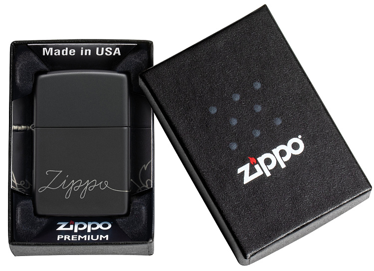 Зажигалка ZIPPO Classic с покрытием Black Matte, латунь/сталь, черная, матовая, 38x13x57 мм